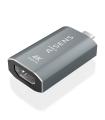 AISENS Adaptador Conversor Aluminio USB-C a HDMU 4K@60Hz, USB-C M-HDMI H, Gris