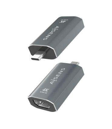 AISENS Adaptador Conversor Aluminio USB-C a HDMU 4K@60Hz, USB-C M-HDMI H, Gris