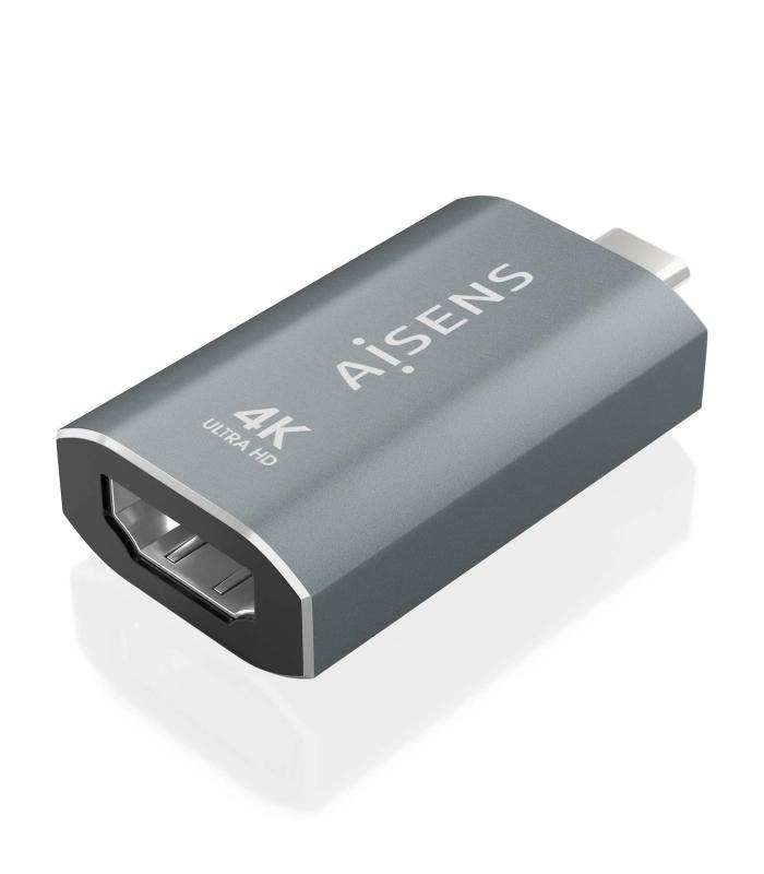 AISENS Adaptador Conversor Aluminio USB-C a HDMU 4K@60Hz, USB-C M-HDMI H, Gris