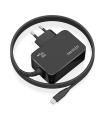 AISENS Cargador GaN 45W PD3.0 1xUSB-C 1.8m, Negro