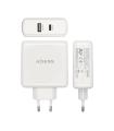 AISENS Cargador 57 W, 1x USB-C PD3.0 45 W, 1x USB-A 5 V   2.4 A 12 W, Blanco