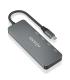 AISENS Hub USB 3.2 Gen2 10G USB-C, USB-C M-4xUSB-C H, Gris, 15cm
