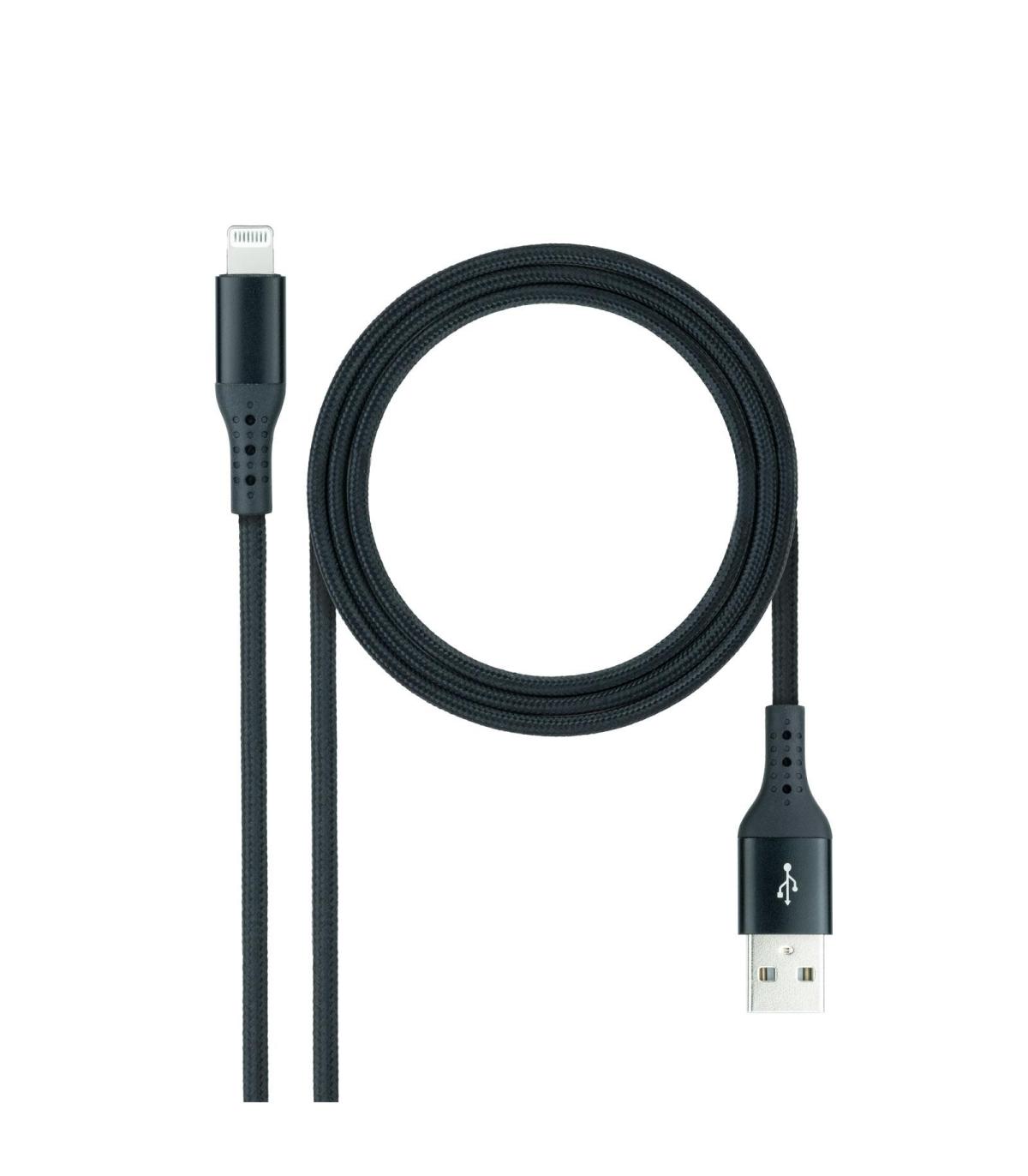 Nanocable Cable Lightning a USB 2.0, Lightning M -USB A M, Negro, 1 m