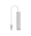 Nanocable Conversor USB-C a Ethernet Gigabit + 3xUSB 3.0, Plata, 15 cm