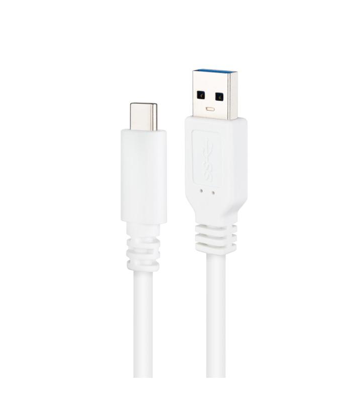 Nanocable Cable USB 3.1, Gen2 10 Gbps 3A, tipo USB-C M-A M, Blanco, 1.5 m