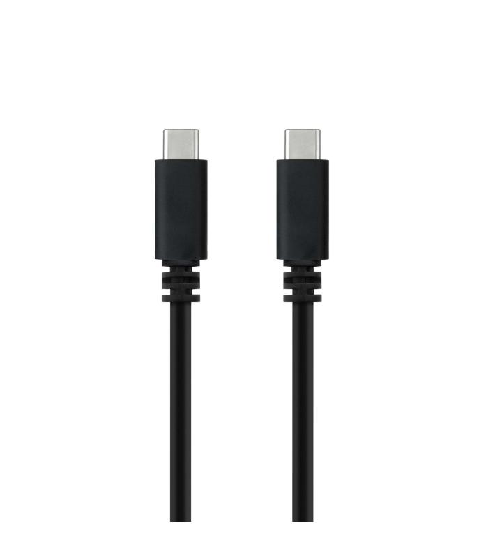 Nanocable Cable USB 2.0 3A, tipo USB-C M-USB-C M, Negro, 1.5 m