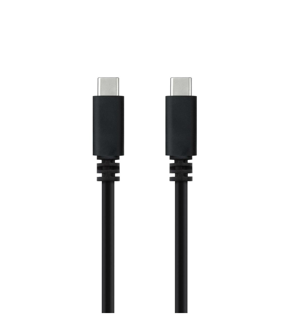 Nanocable Cable USB 2.0 3A, tipo USB-C M-USB-C M, Negro, 1.5 m