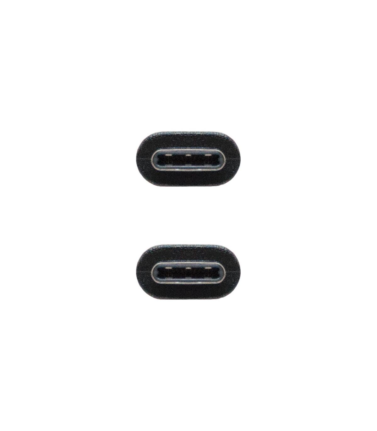 Nanocable Cable USB 2.0 3A, tipo USB-C M-USB-C M, Negro, 1.5 m