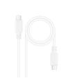 Nanocable Cable USB 2.0 3A, tipo USB-C M-USB-C M, Blanco, 1.5 m
