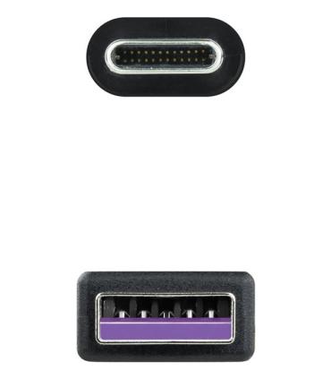 Nanocable USB 2.0, 1m cable USB USB C USB A Negro
