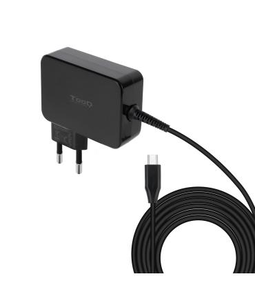 TooQ Cargador de portátil GAN USB-C PD3.0 90W, Negro