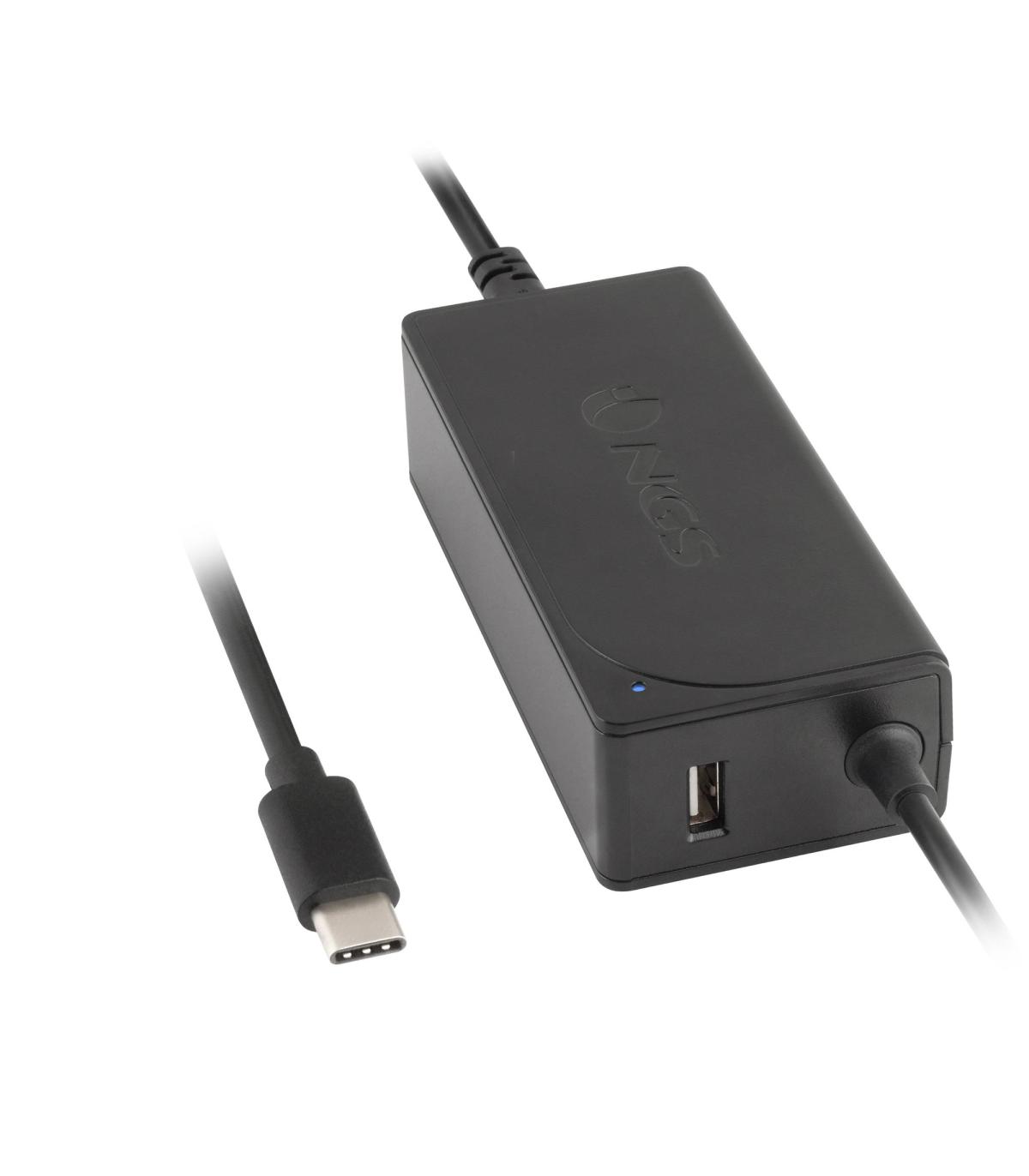 NGS Cargador Universal Automatico Para Portatil 65W USB-C - 1x USB 2.0 - Voltaje 5-20V