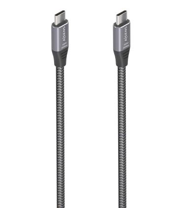 AISENS Cable USB 3.2 Gen2x2 Aluminio 20Gbps 8K@30Hz 5A 100W E-Mark, Tipo USB-C M-USB-C M, Gris, 3.0m