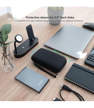 TooQ Estuche Protector para Caja Externa de 2.5”, Negro