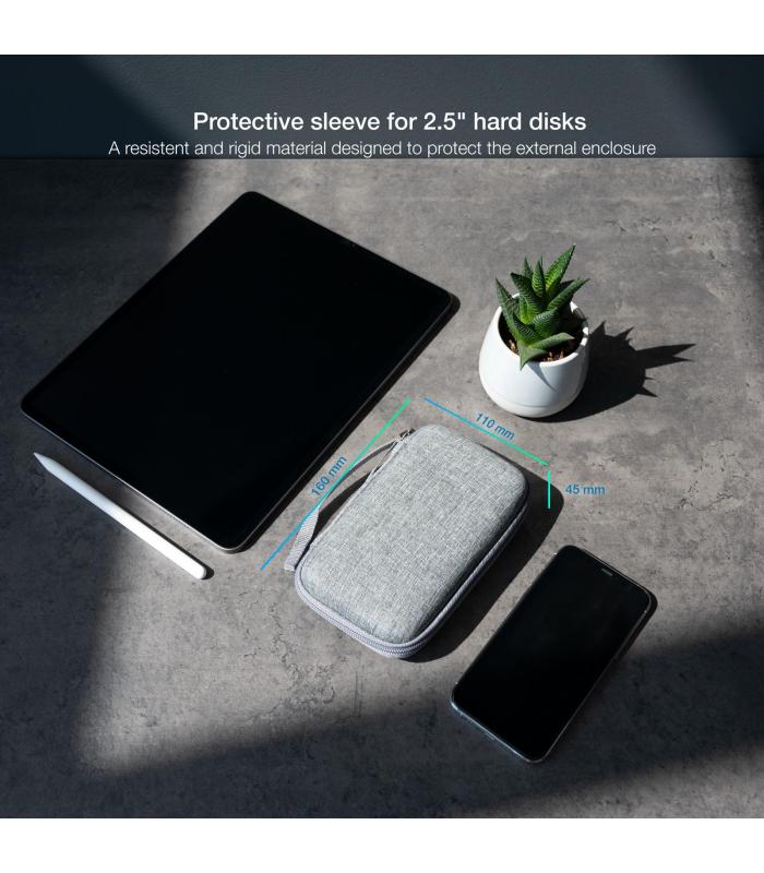 TooQ Estuche Protector para Caja Externa de 2.5”, Gris