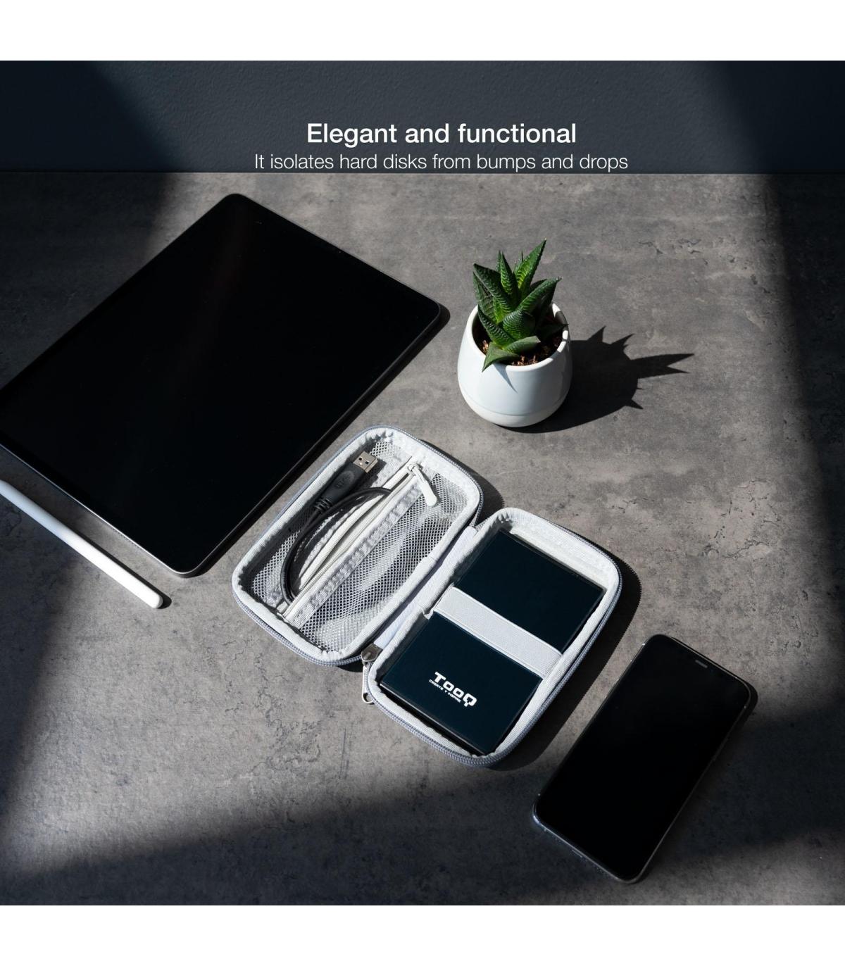TooQ Estuche Protector para Caja Externa de 2.5”, Gris