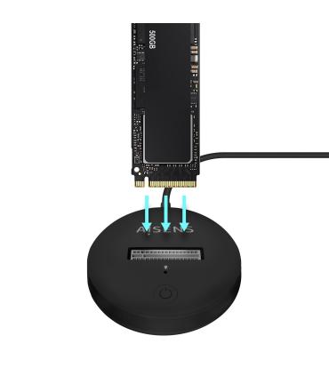AISENS USB-C Dock M.2 (NGFF) ASUC-M2D013-BK SATA NVMe A USB3.1 Gen2, Negra