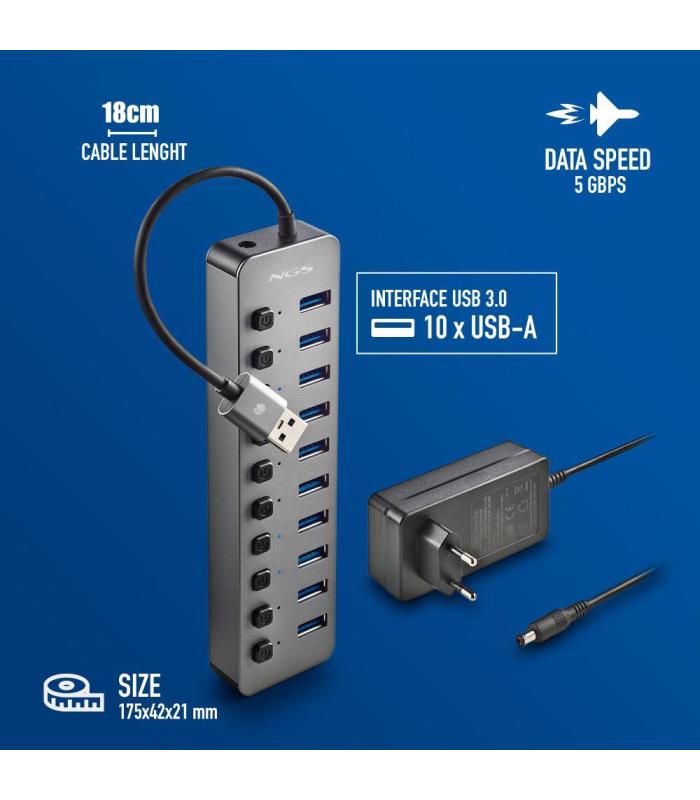 Hub USB NGS IHUB10   10xUSB 3.0