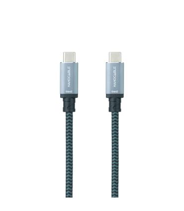 Nanocable Cable USB 3.1 Gen2 10Gbps 5A, 4K 60Hz, USB-C M-USB-C M, Gris Negro, 1.5 m