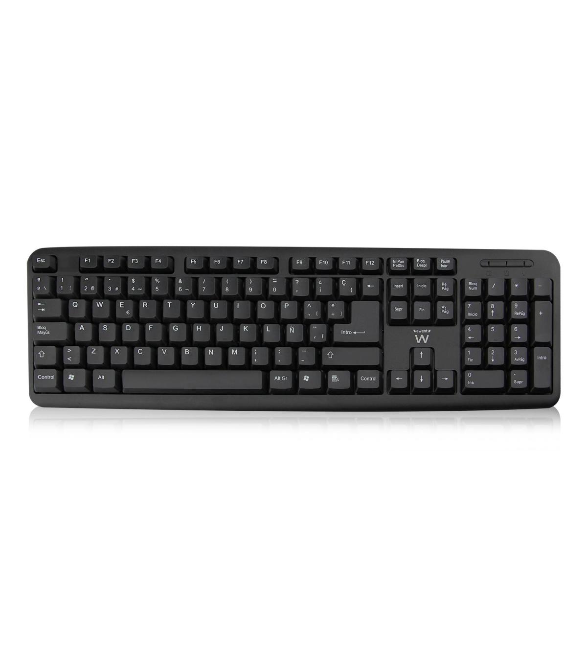 Ewent EW3109 teclado USB + PS 2 Negro