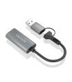 AISENS Conversor Aluminio USB-A+USB-C A HDMI 1080P@60Hz, USB-A M+USB-C M-HDMI H, Gris, 15cm