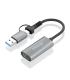 AISENS Conversor Aluminio USB-A+USB-C A HDMI 1080P@60Hz, USB-A M+USB-C M-HDMI H, Gris, 15cm