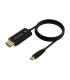 AISENS Cable Conversor Aluminio USB-C A HDMI 2.1 8k@60Hz, USB-C M-HDMI M, Negro, 2.0m