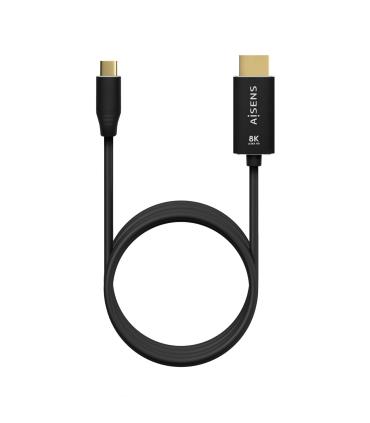 AISENS Cable Conversor Aluminio USB-C A HDMI 2.1 8k@60Hz, USB-C M-HDMI M, Negro, 2.0m