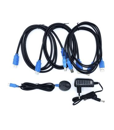 AISENS Conmutador KVM HDMI 4K@60HZ USB 1U-2PC con fuente alimentación, Negro