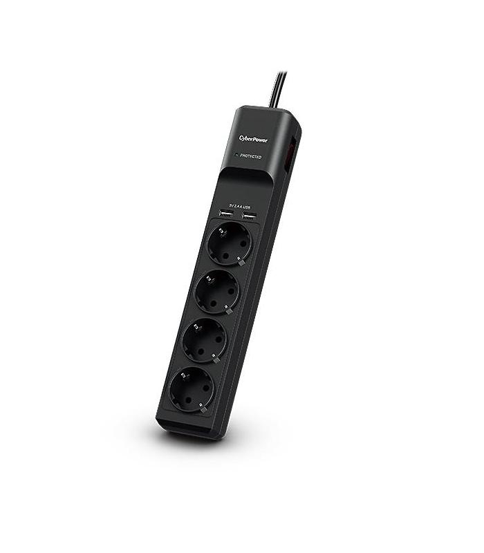 CyberPower P0420SUD0-DE limitador de tensión Negro 4 salidas AC 200 - 250 V 1,8 m