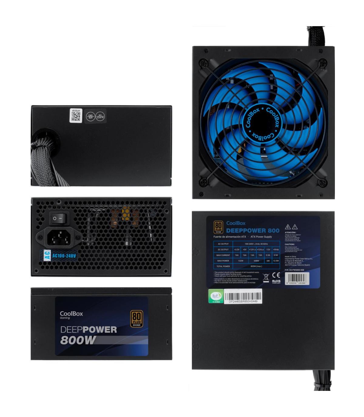 Deep Gaming DeepPower BR-800 unidad de fuente de alimentación 800 W 20+4 pin ATX ATX Negro