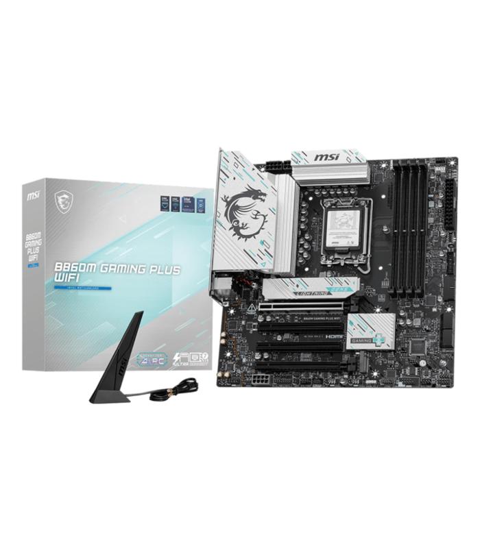 PLACA MSI B860M GAMING PLUS WIFI,INTEL,1851,B860,4DDR5,USB 10GBPS,WIFI,MATX