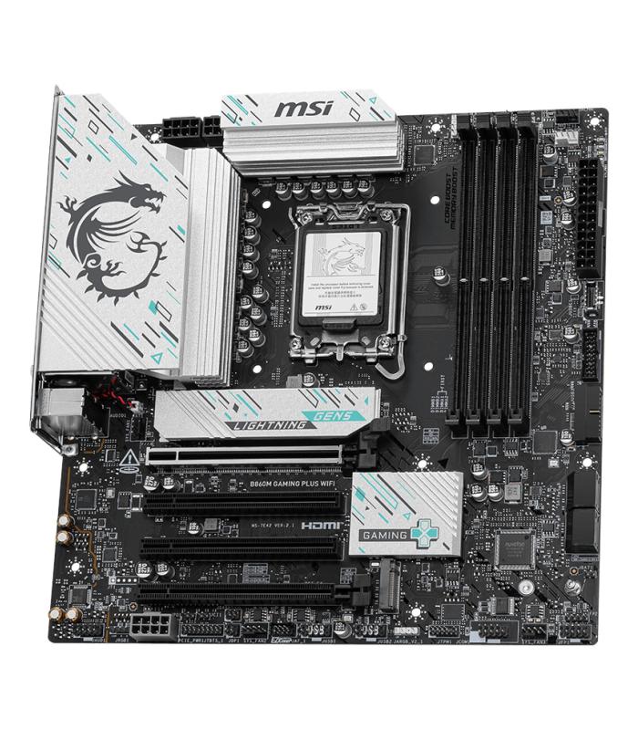 PLACA MSI B860M GAMING PLUS WIFI,INTEL,1851,B860,4DDR5,USB 10GBPS,WIFI,MATX