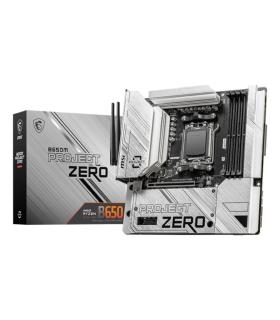 PLACA MSI B650M PROJECT ZERO,BTF,AMD,AM5,B650,4DDR5,256GB,HDMI+DP,4SATA3 6G+2M.2,9USB3.2,2.5GB+WIFI6E+BT5.3,MATX
