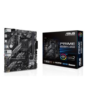 PLACA ASUS PRIME B550M-K ARGB,AMD,AM4,B550,2DDR4,64GB,DP+HDMI,GBLAN,4SATA3+2XM.2,6USB3.2,MATX