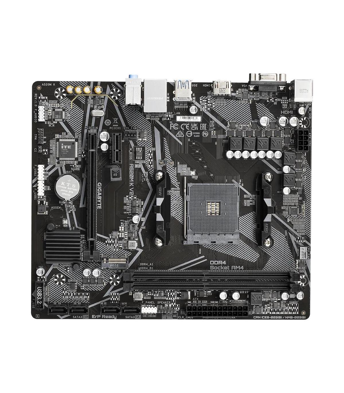 Gigabyte A520M K V2 Placa Base AMD A520 Zcalo AM4 Micro ATX