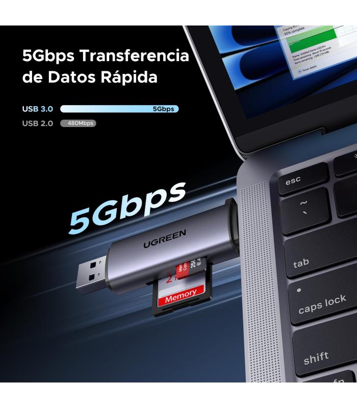 LECTOR TARJETA UGREEN 2in1 USB C OTG