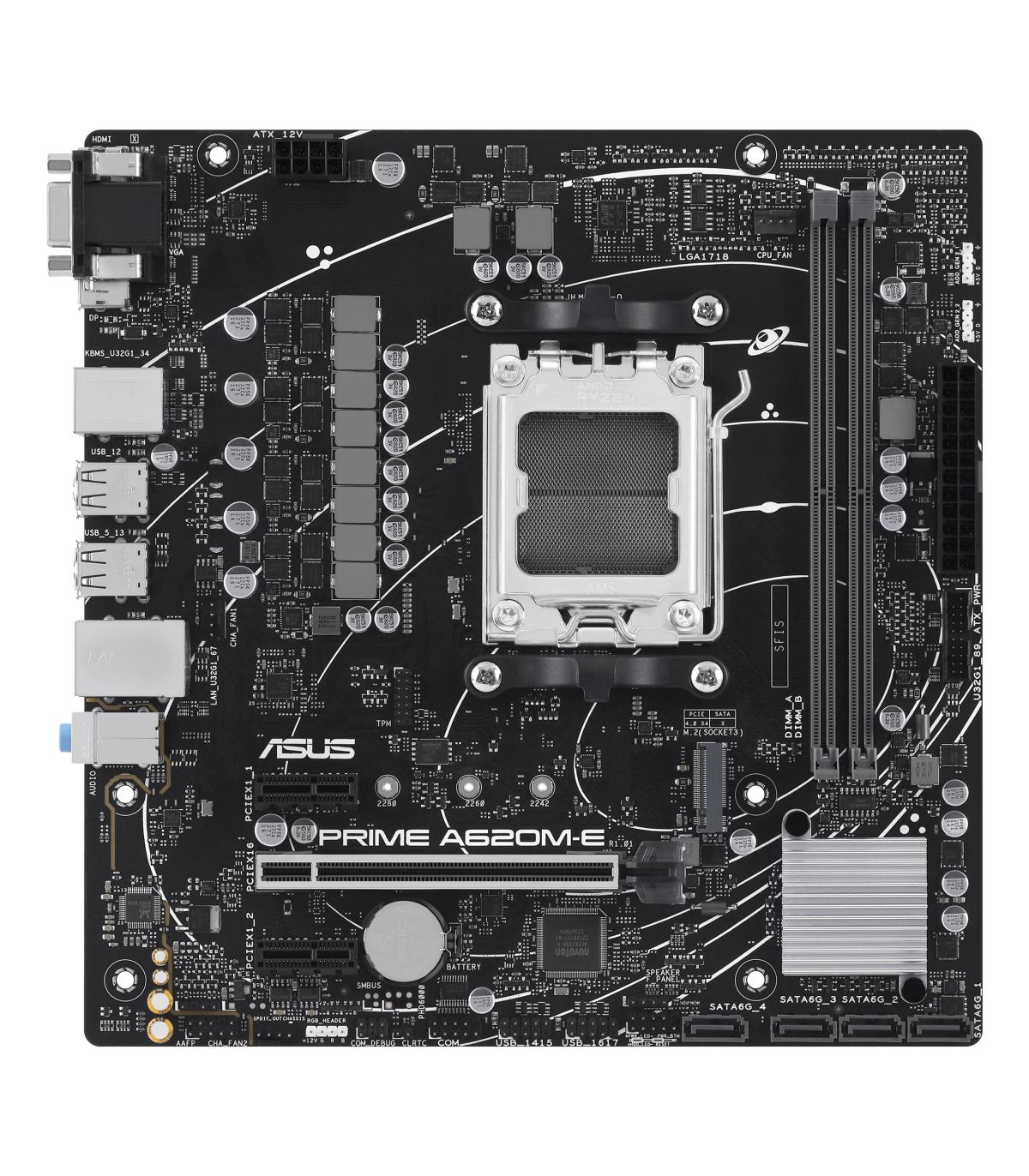 Asus Amd Prime A620m - E - Csm Socket Am5 Ddr5 X2 4800mhz Max 64gb Hdmi Displayport D - Sub Matx