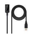 Cable Alargador USB 2.0 Nanocable 10.01.0211  USB Macho - USB Hembra  5m  Negro