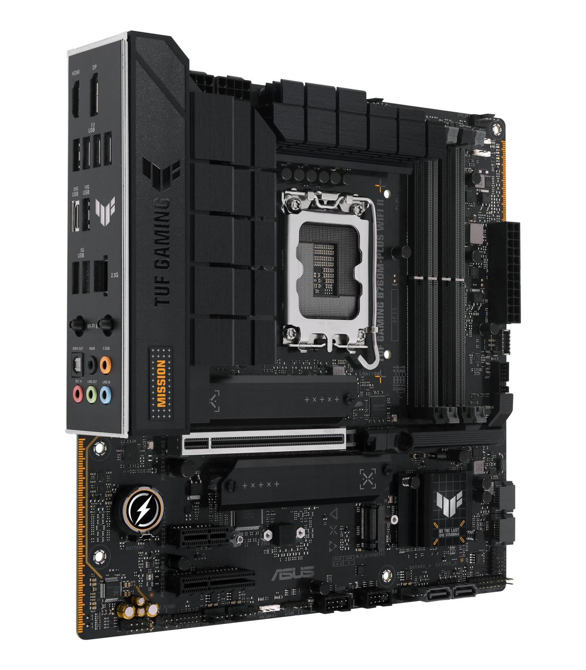 PLACA ASUS TUF GAMING B760M-PLUS WIFI II,INTEL,1700,B760,4DDR5,128GB,HDMI+DP,4SATA+2M.2,5USB3.2+1USB-C,2.5GB+WIFI+BT5.2,MATX