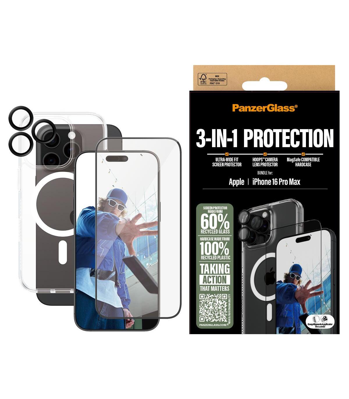 PanzerGlass 3-in-1 Bundle Protec. IPhone 16Pro Max
