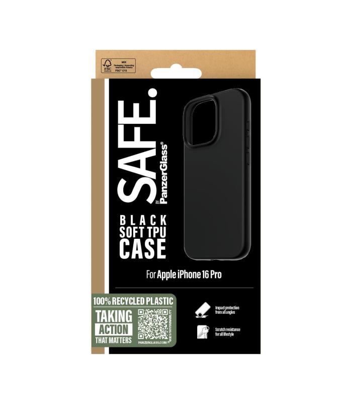 SAFE By PanzerGlass TPU Case Black IPhone 16 Pro