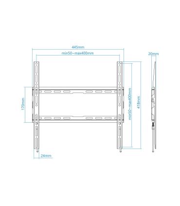 Tooq Soporte Pared LP1070F-B Pantallas 32"-70"