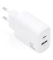 Cargador GaN De Pared Aisens A110-0923/ 1xUSB Tipo-C/ 1xUSB/ 30W/ Blanco
