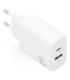Cargador GaN De Pared Aisens A110-0923  1xUSB Tipo-C  1xUSB  30W  Blanco