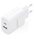 Cargador GaN De Pared Aisens A110-0923  1xUSB Tipo-C  1xUSB  30W  Blanco