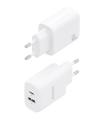 Cargador GaN De Pared Aisens A110-0923  1xUSB Tipo-C  1xUSB  30W  Blanco