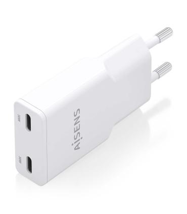 Cargador GaN De Pared Aisens ASCH-30W2P048-W  2xUSB Tipo-C  30W