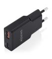 Cargador GaN De Pared Aisens ASCH-30W2P047-BK  1xUSB Tipo-C  1xUSB  30W