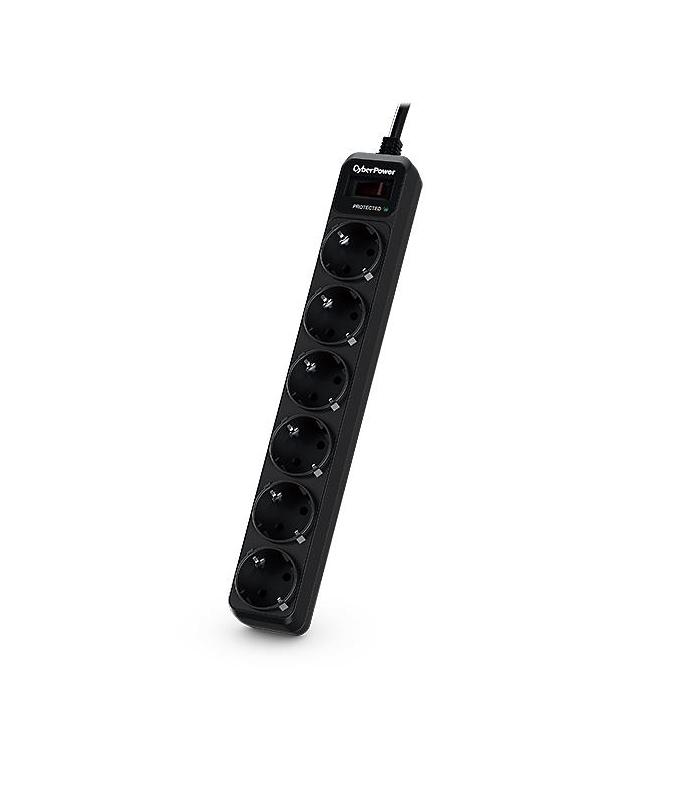 Regleta Con Interruptor Cyberpower B0620SC0-DE  6 Tomas De Corriente  Cable 1.8m  Negra